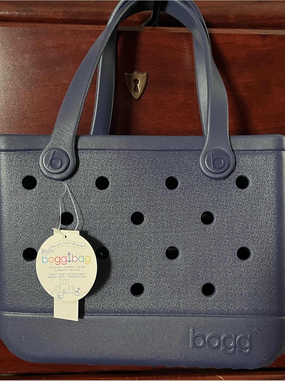 BOGG BAG Navy Blue Women’s Tote with Perforated Design Bitty Bogg